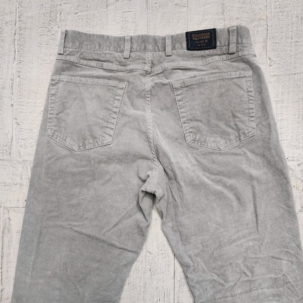 Brooks Brothers Gray Slim Fit Corduroy Cotton Stretch‎ Pants Men's Size 32x32 - Picture 5 of 9